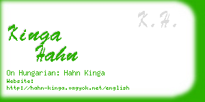 kinga hahn business card